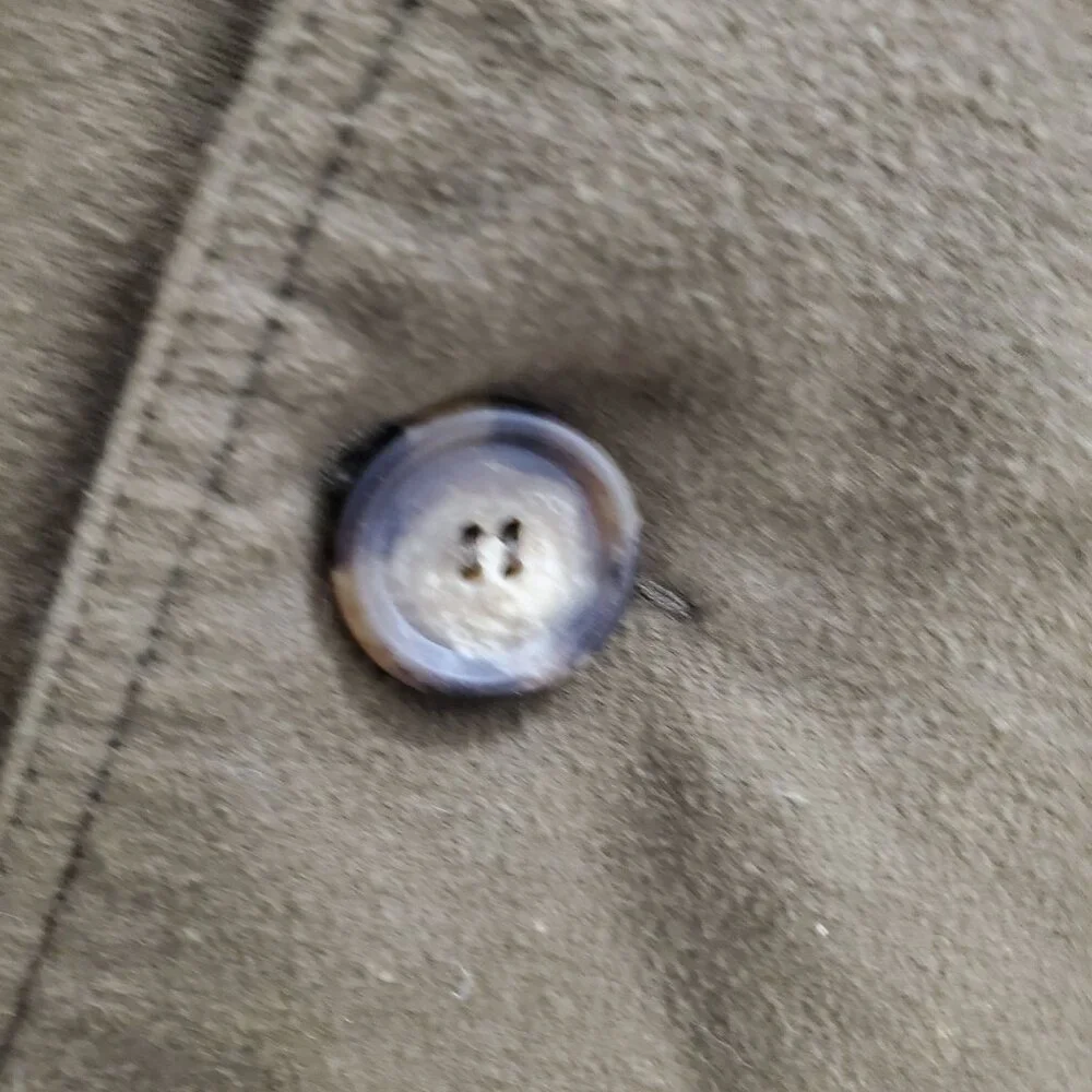 Giorgio Armani Men's Vintage Olive Wool Belted Military Trench Coat Size 42‎ - Picture 5 of 15